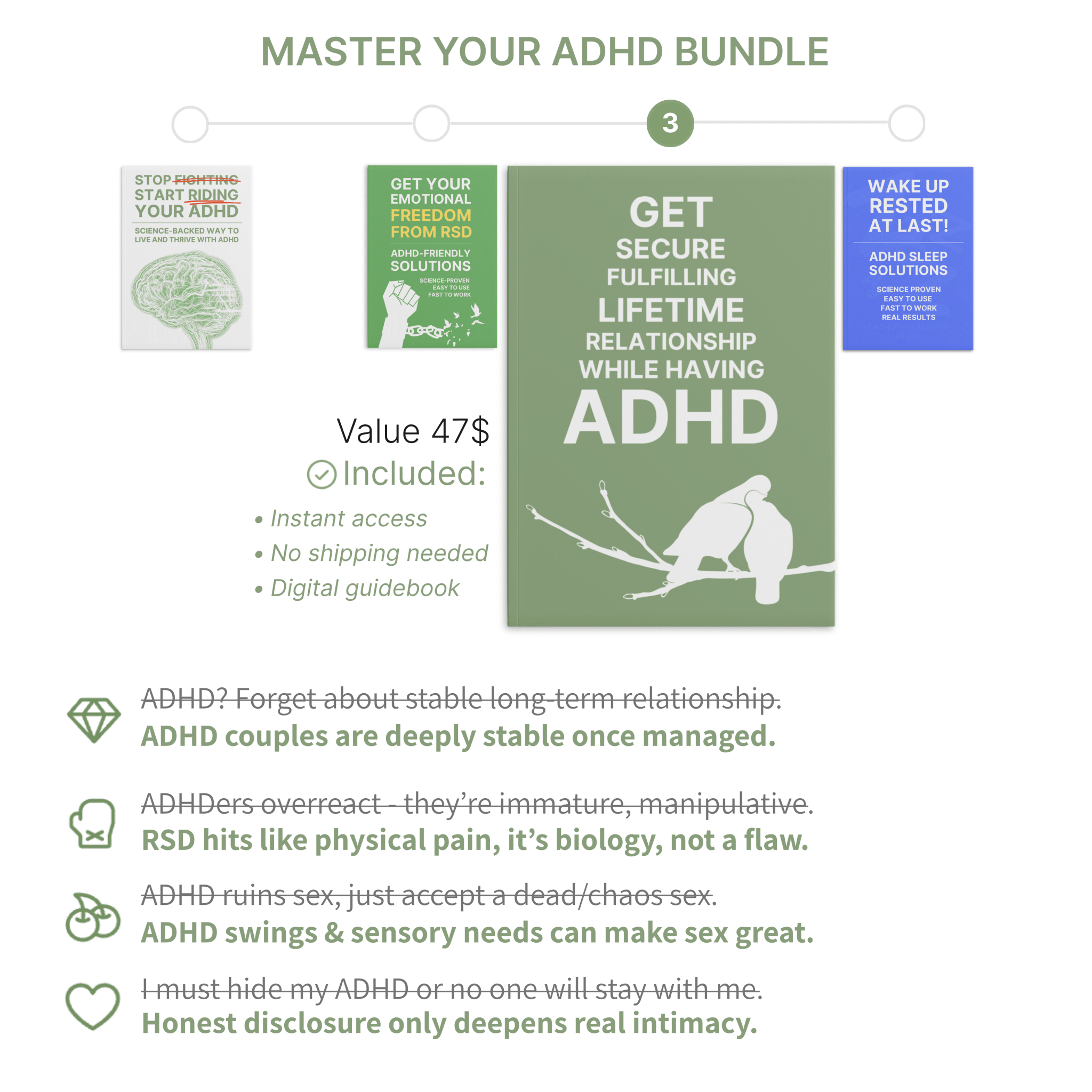 STOP FIGHTING, START RIDING YOUR ADHD + 3 FREE GUIDEBOOKS TO MASTER YOUR ADHD